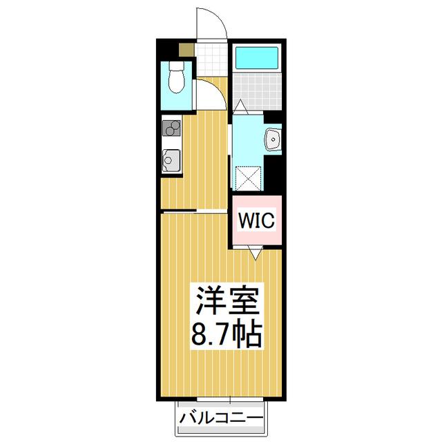 ASK高田I(1K/2階)の間取り写真