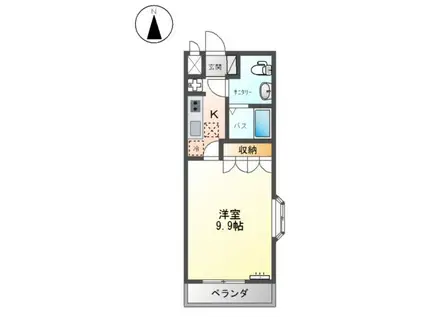 ドリームハイム(1K/1階)の間取り写真