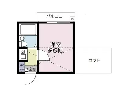 FLATーB(1K/2階)の間取り写真