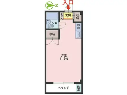 ハピラインふくい 王子保駅 徒歩28分 4階建 築36年(ワンルーム/3階)の間取り写真