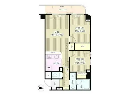 CASA MIA(2LDK/1階)の間取り写真