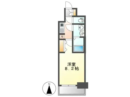 メイクス名駅太閤(1K/1階)の間取り写真