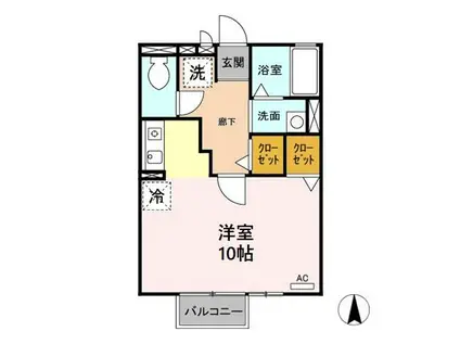 アーク・リヴェールB(ワンルーム/1階)の間取り写真