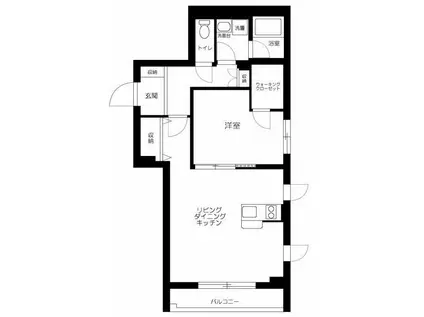 リテラス目黒三丁目(1LDK/1階)の間取り写真