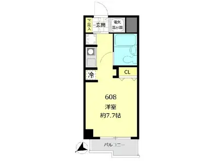 藤和横浜西口ハイタウン(ワンルーム/6階)の間取り写真