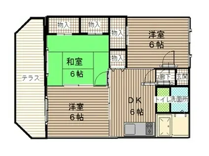 マンションエクレール(3DK/1階)の間取り写真