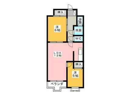 ロジェ星が丘(2LDK/2階)の間取り写真