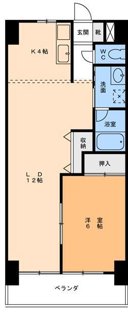 CITY21(1LDK/7階)の間取り写真