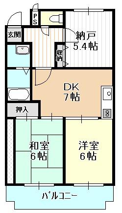 サン・ガーデン(2SDK/3階)の間取り写真