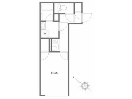ルーデンス常盤台III(1K/2階)の間取り写真