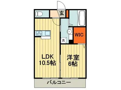 ディアコートM(1LDK/1階)の間取り写真