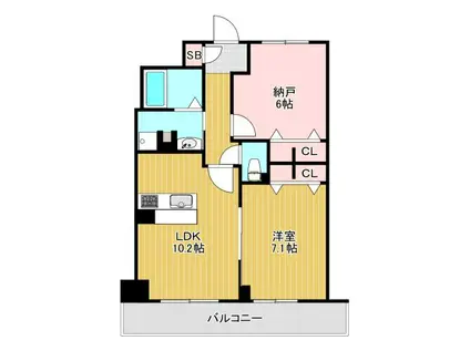 LASA大崎V(1SLDK/1階)の間取り写真