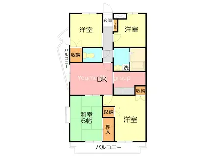 マーカスヒル湘南(4DK/6階)の間取り写真