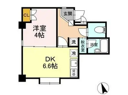 メゾンセノーテ(1DK/2階)の間取り写真