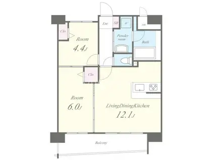 ホワイトアゲート博多(2LDK/8階)の間取り写真