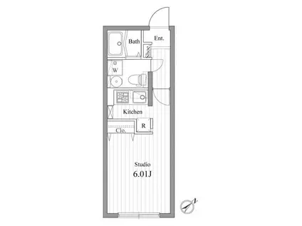 ZESTY春日町(ワンルーム/1階)の間取り写真