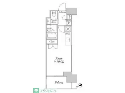 カナルフロント芝浦(ワンルーム/2階)の間取り写真