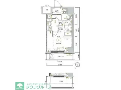 LUMEED川崎(1K/8階)の間取り写真