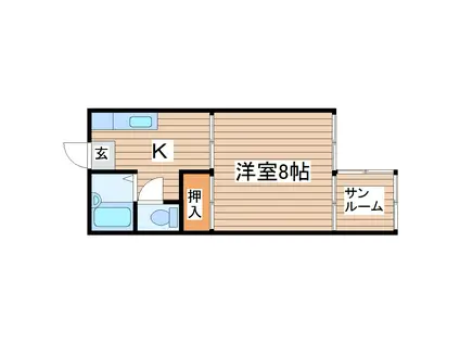 シャトー東亜NO.5(1K/1階)の間取り写真