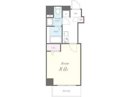 BONHEUR(1K/5階)の間取り写真