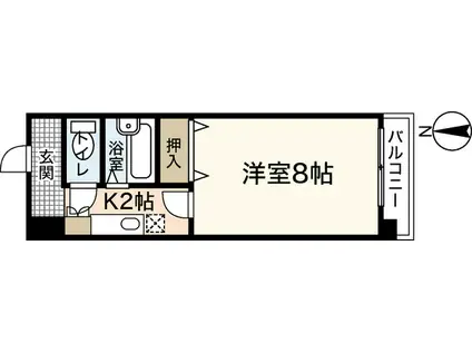 メゾン・ド・カルチェ舟入(1K/2階)の間取り写真