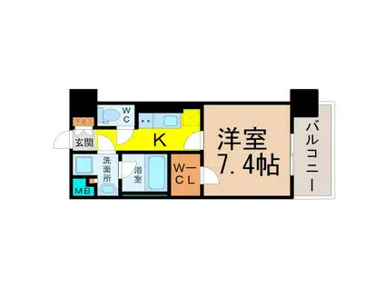 エディアン千種(1K/8階)の間取り写真