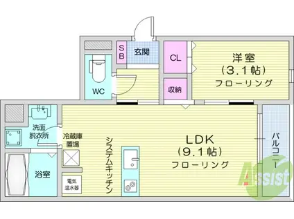 アーバンコート2(1LDK/1階)の間取り写真