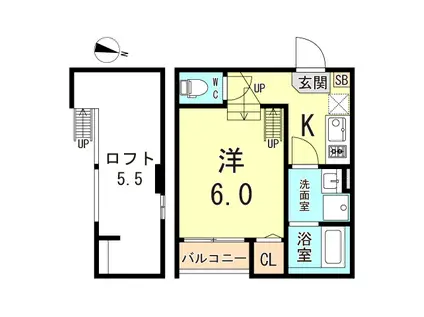 IMPERIAL RESIDENCE塚本(ワンルーム/2階)の間取り写真