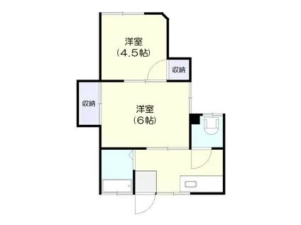 栗原荘(2K/1階)の間取り写真