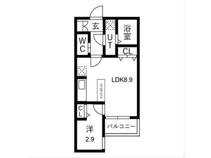 FIKA道徳(1LDK/1階)の間取り写真