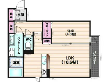ディールーム麦野参番館(1LDK/1階)の間取り写真