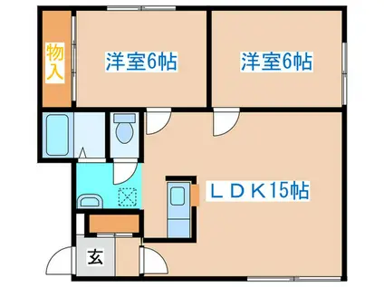 第一栄荘(2LDK/2階)の間取り写真