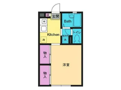 ラ・エストメール(1K/1階)の間取り写真