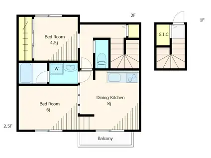 MANTENERE(2DK/2階)の間取り写真