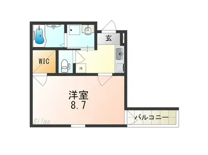 フジパレス鳳中ノース(1K/1階)の間取り写真