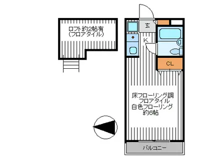 ティアラ(1K/1階)の間取り写真