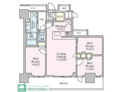 ザ・タワー十条(3LDK/28階)の間取り写真