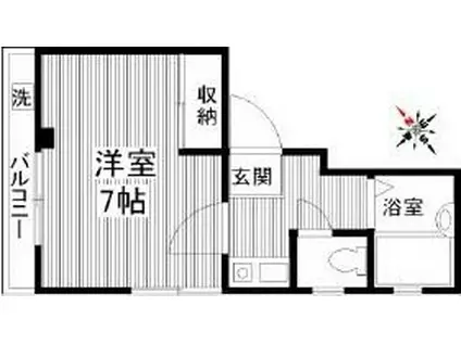NKビル(1K/4階)の間取り写真