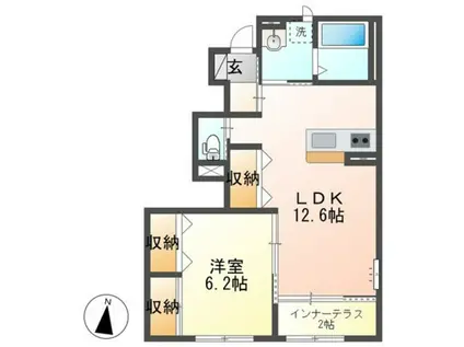 アーブル(1LDK/1階)の間取り写真