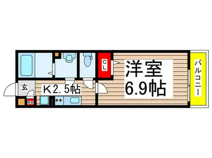 リブリ・セレッサII(1K/1階)の間取り写真