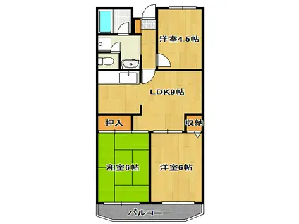 プランドール(3LDK/5階)の間取り写真