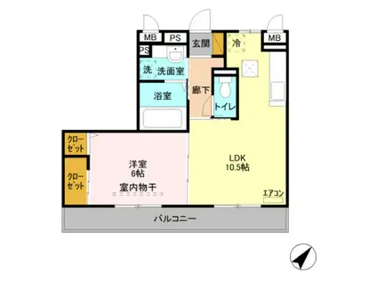 D-.MS(1LDK/3階)の間取り写真