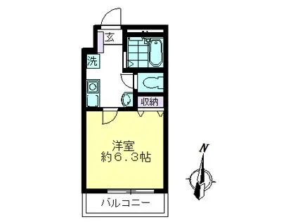ラビングパレス西武柳沢(1K/2階)の間取り写真