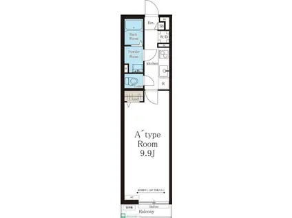 リブリ・松戸上本郷(1K/1階)の間取り写真