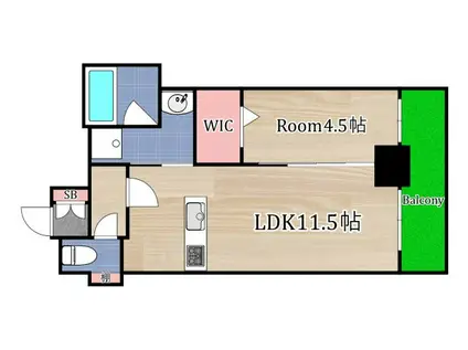 LA CASA京橋(1LDK/10階)の間取り写真