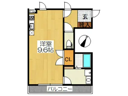 M.RESIDENCE目黒 エムレジデンス目黒(ワンルーム/2階)の間取り写真