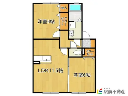 フォンテーヌ(2LDK/1階)の間取り写真