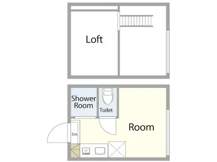 ピーシーエー弁天町(ワンルーム/2階)の間取り写真