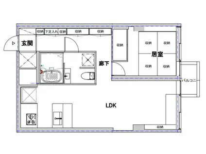 日興パレス高田馬場(2LDK/4階)の間取り写真
