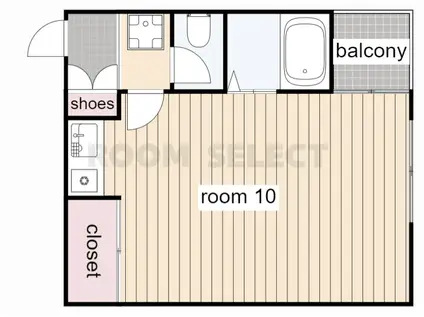 ヴィレドソレイユ(ワンルーム/4階)の間取り写真